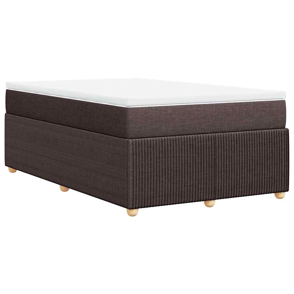Sommier à lattes de lit et matelas marron foncé 120x190cm tissu - XIOS