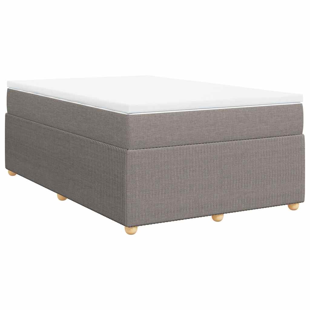 Sommier à lattes de lit avec matelas taupe 120x190 cm tissu - XIOS