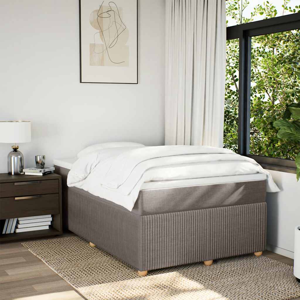 Sommier à lattes de lit avec matelas taupe 120x190 cm tissu - XIOS