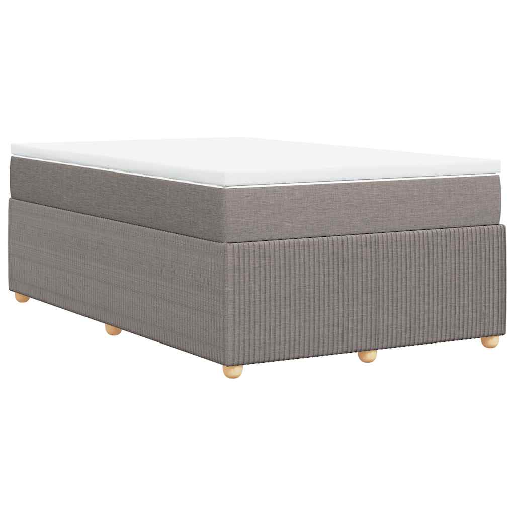 Sommier à lattes de lit avec matelas taupe 120x190 cm tissu - XIOS