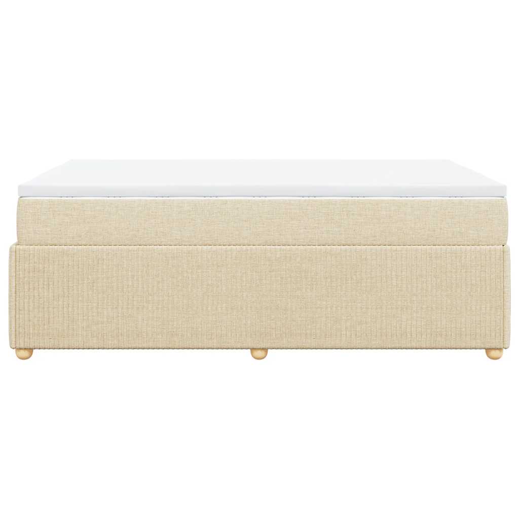 Sommier à lattes de lit avec matelas crème 120x190 cm tissu - XIOS