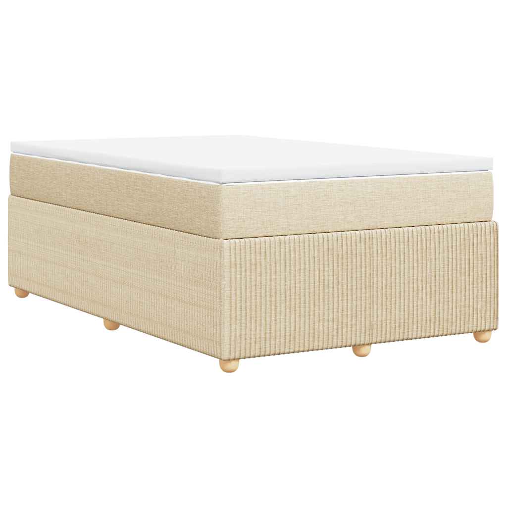 Sommier à lattes de lit avec matelas crème 120x190 cm tissu - XIOS