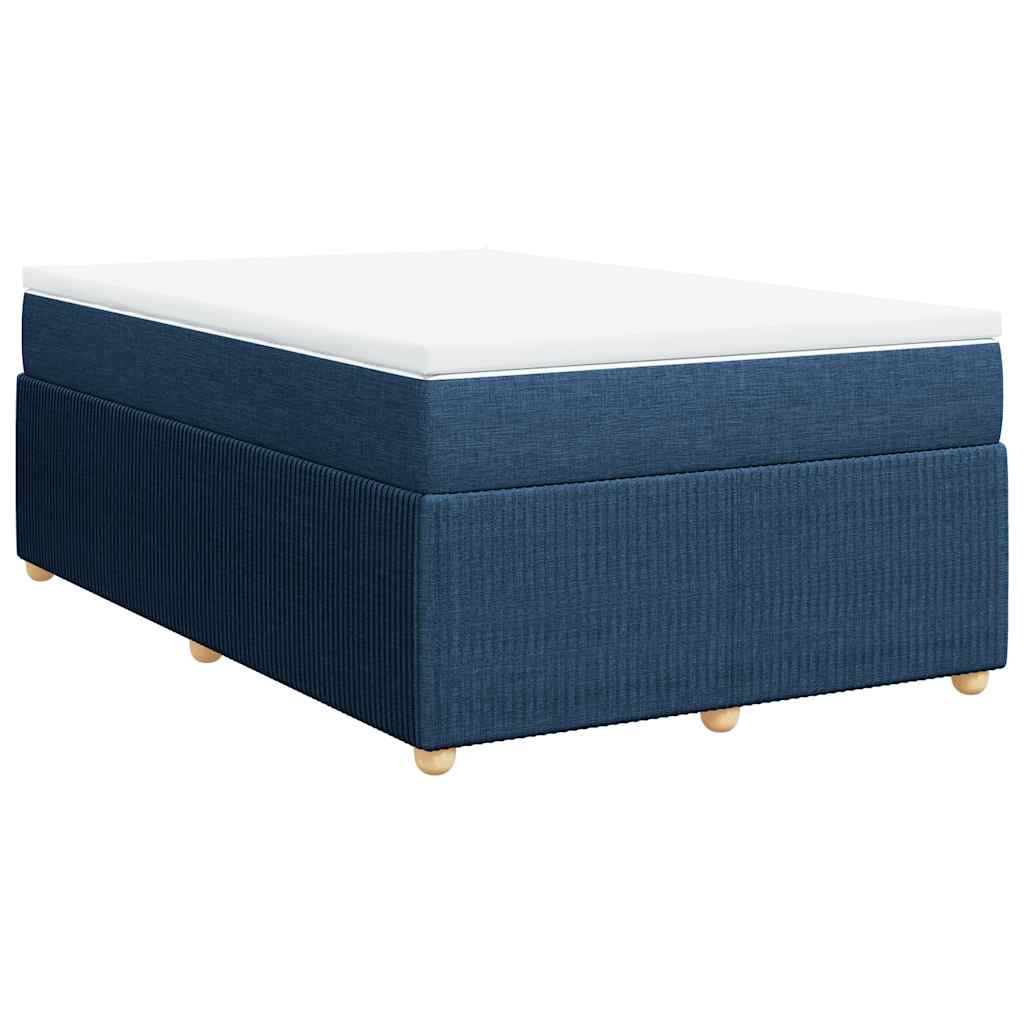 Sommier à lattes de lit avec matelas bleu 120x190 cm tissu - XIOS