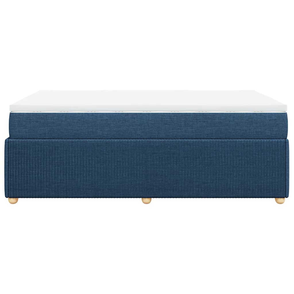 Sommier à lattes de lit avec matelas bleu 120x190 cm tissu - XIOS