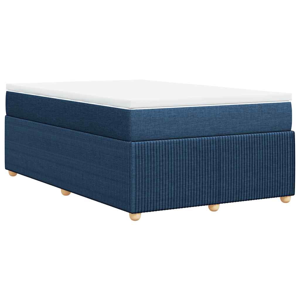 Sommier à lattes de lit avec matelas bleu 120x190 cm tissu - XIOS