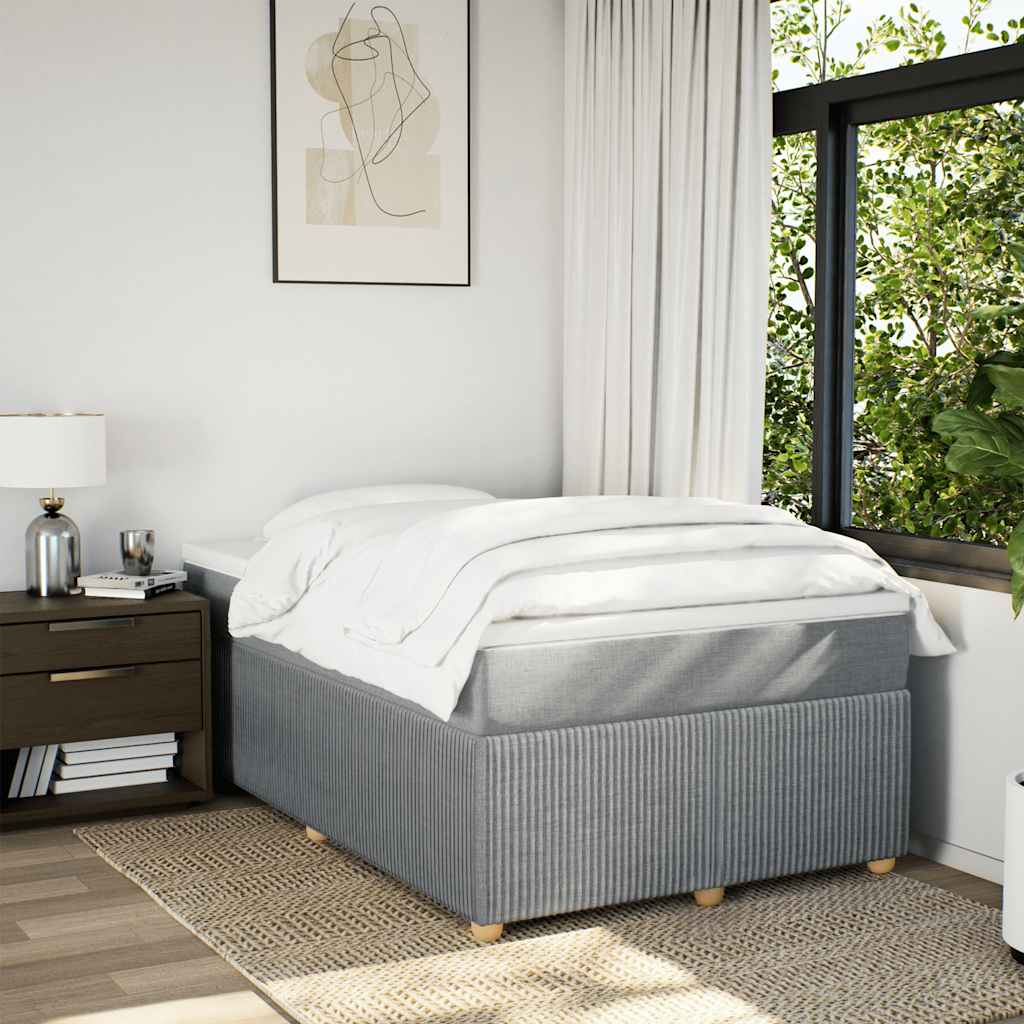 Sommier à lattes de lit avec matelas Gris clair 120x200cm Tissu - XIOS
