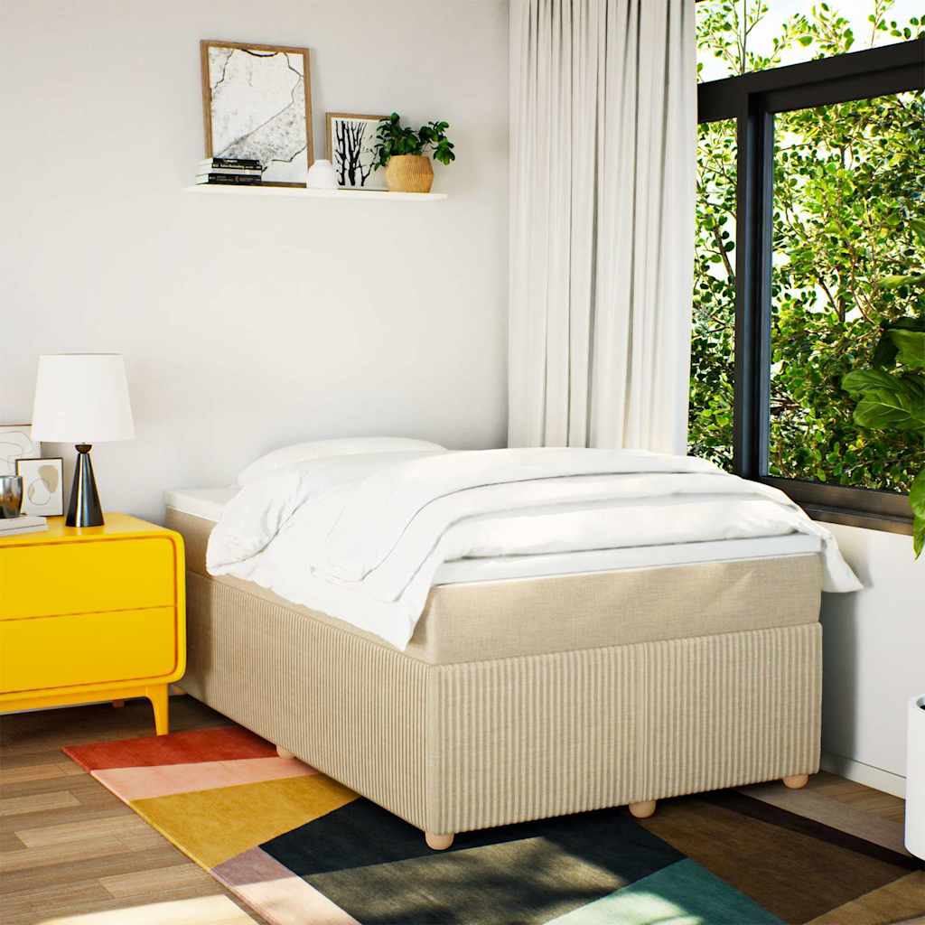 Sommier à lattes de lit avec matelas Crème 120x200 cm Tissu - XIOS