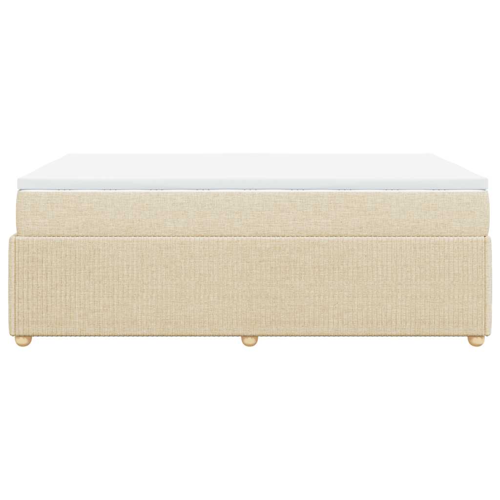 Sommier à lattes de lit avec matelas Crème 120x200 cm Tissu - XIOS