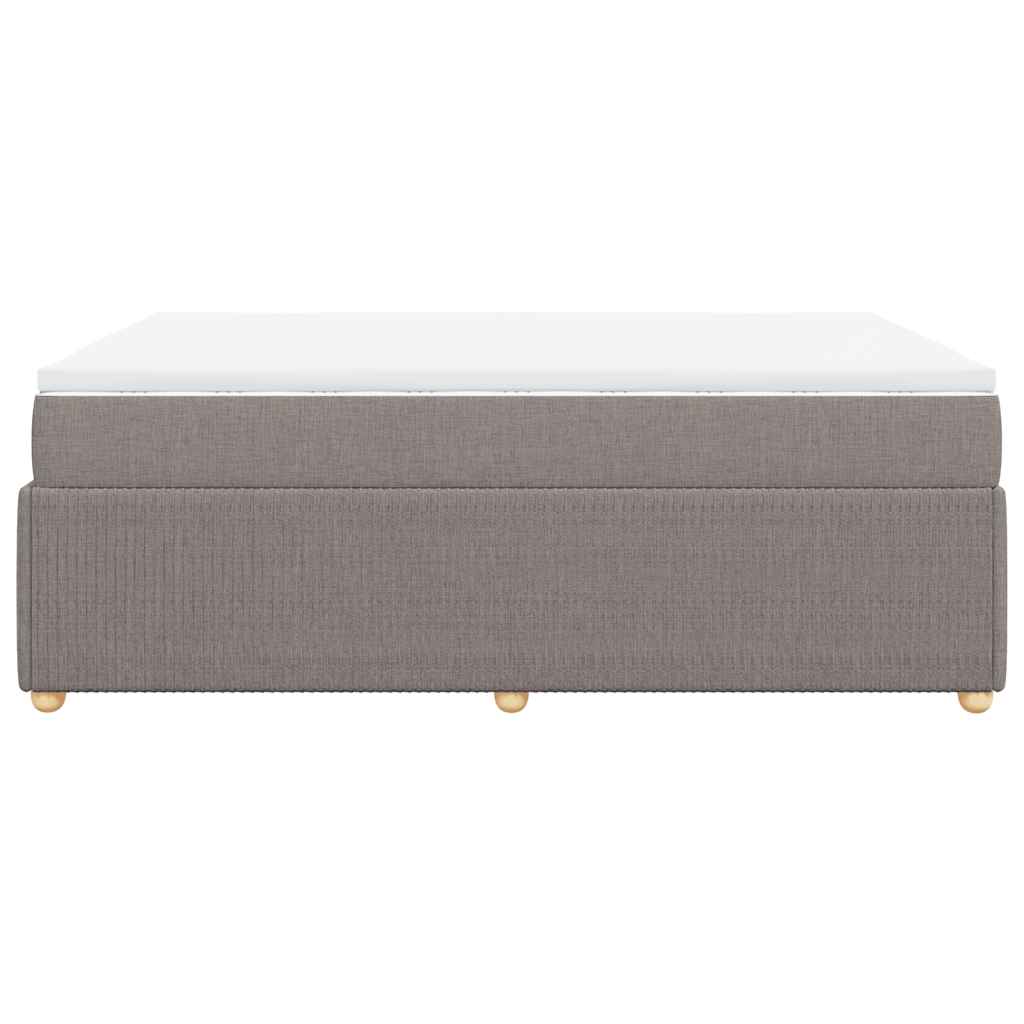 Sommier à lattes de lit avec matelas Taupe 140x190 cm Tissu - XIOS