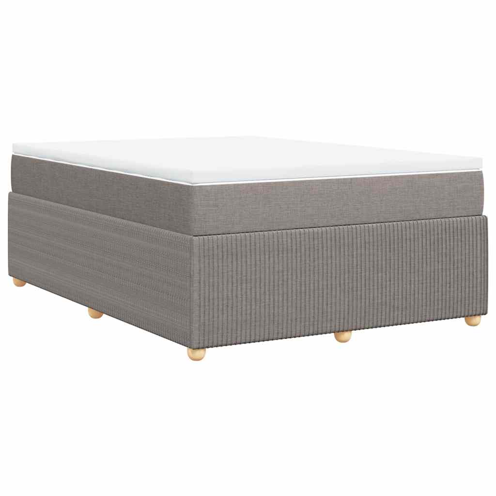 Sommier à lattes de lit avec matelas Taupe 140x190 cm Tissu - XIOS