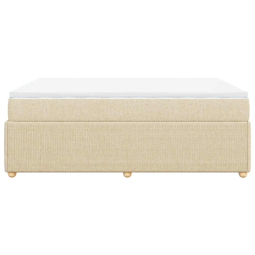 Sommier à lattes de lit avec matelas Crème 140x190 cm Tissu - XIOS