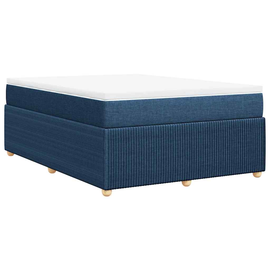 Sommier à lattes de lit avec matelas Bleu 140x190 cm Tissu - XIOS