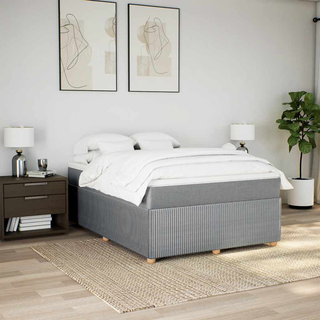 Sommier à lattes de lit avec matelas Gris clair 140x200cm Tissu - XIOS