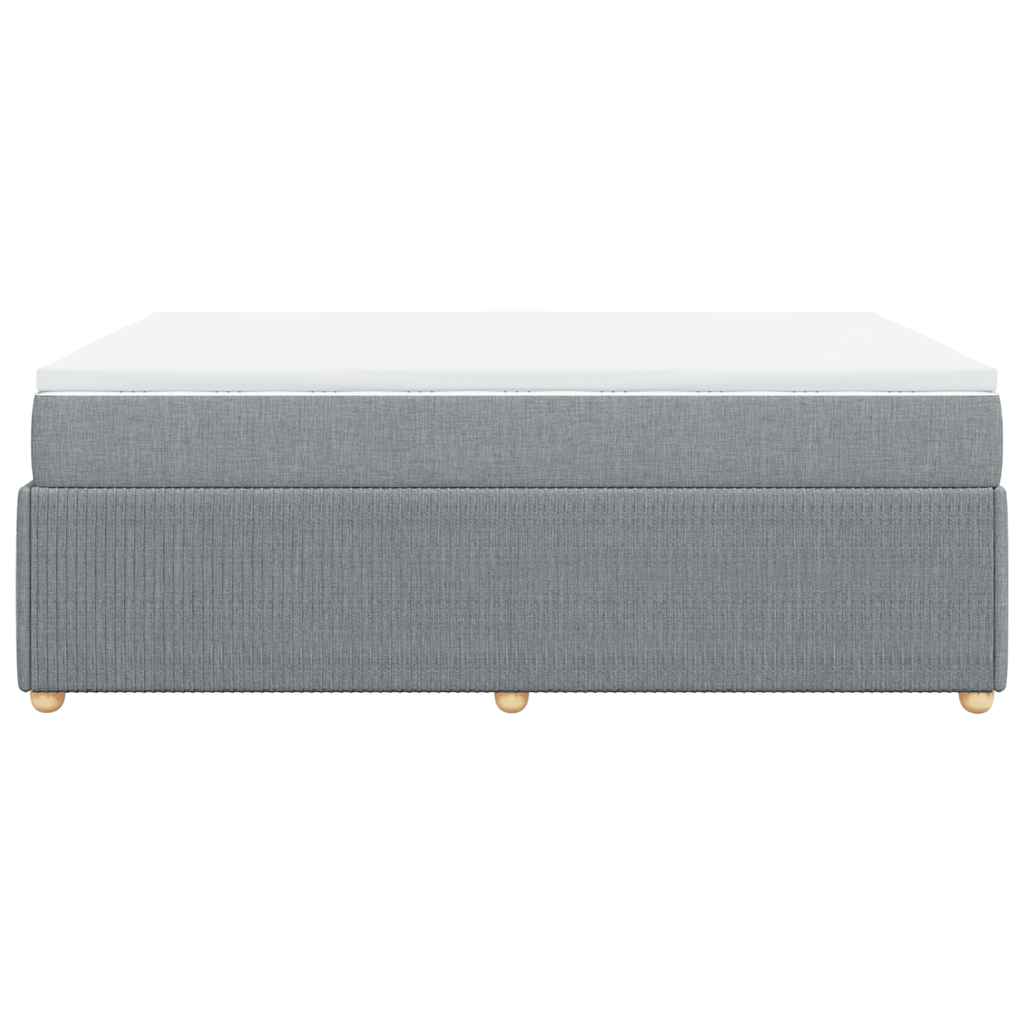 Sommier à lattes de lit avec matelas Gris clair 140x200cm Tissu - XIOS