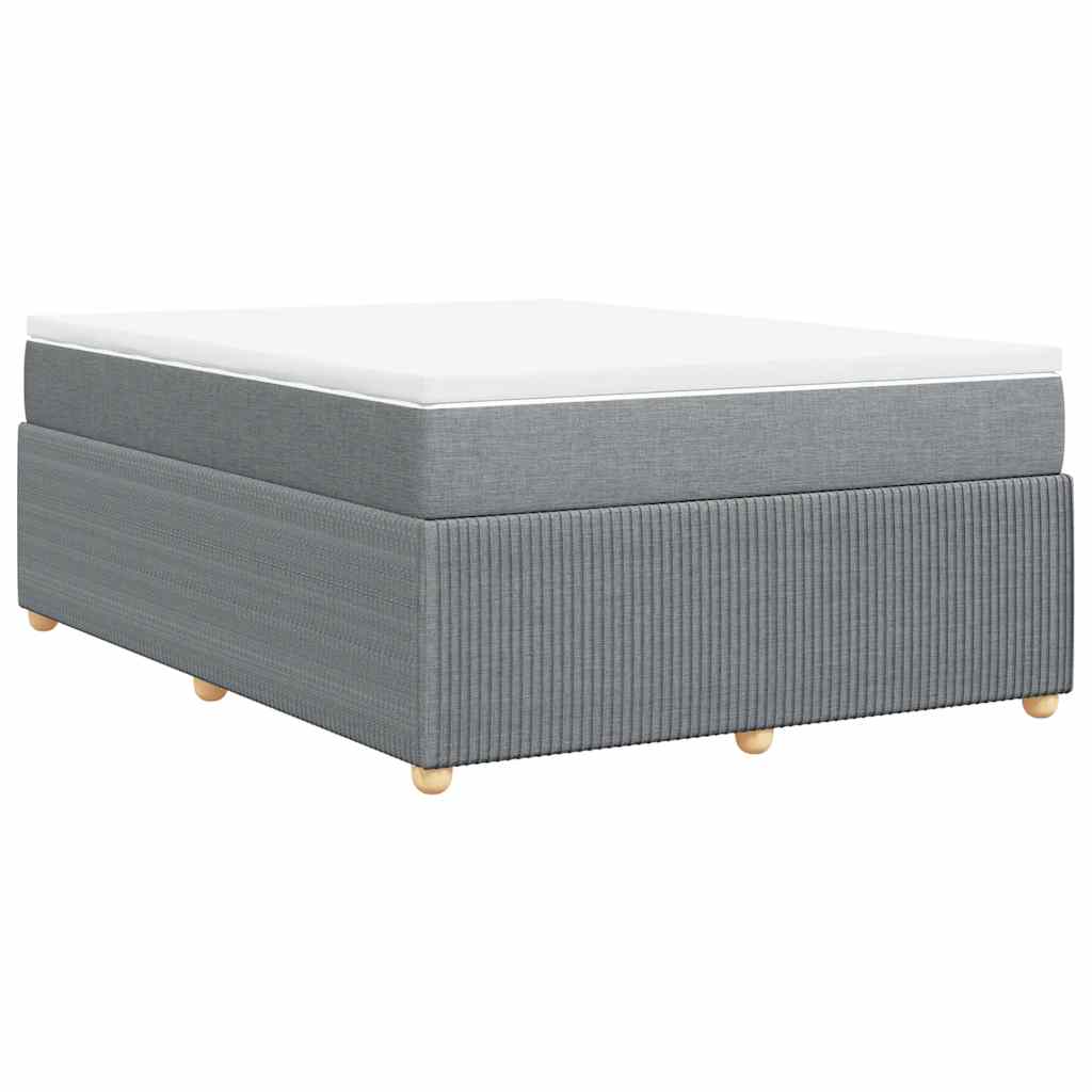 Sommier à lattes de lit avec matelas Gris clair 140x200cm Tissu - XIOS