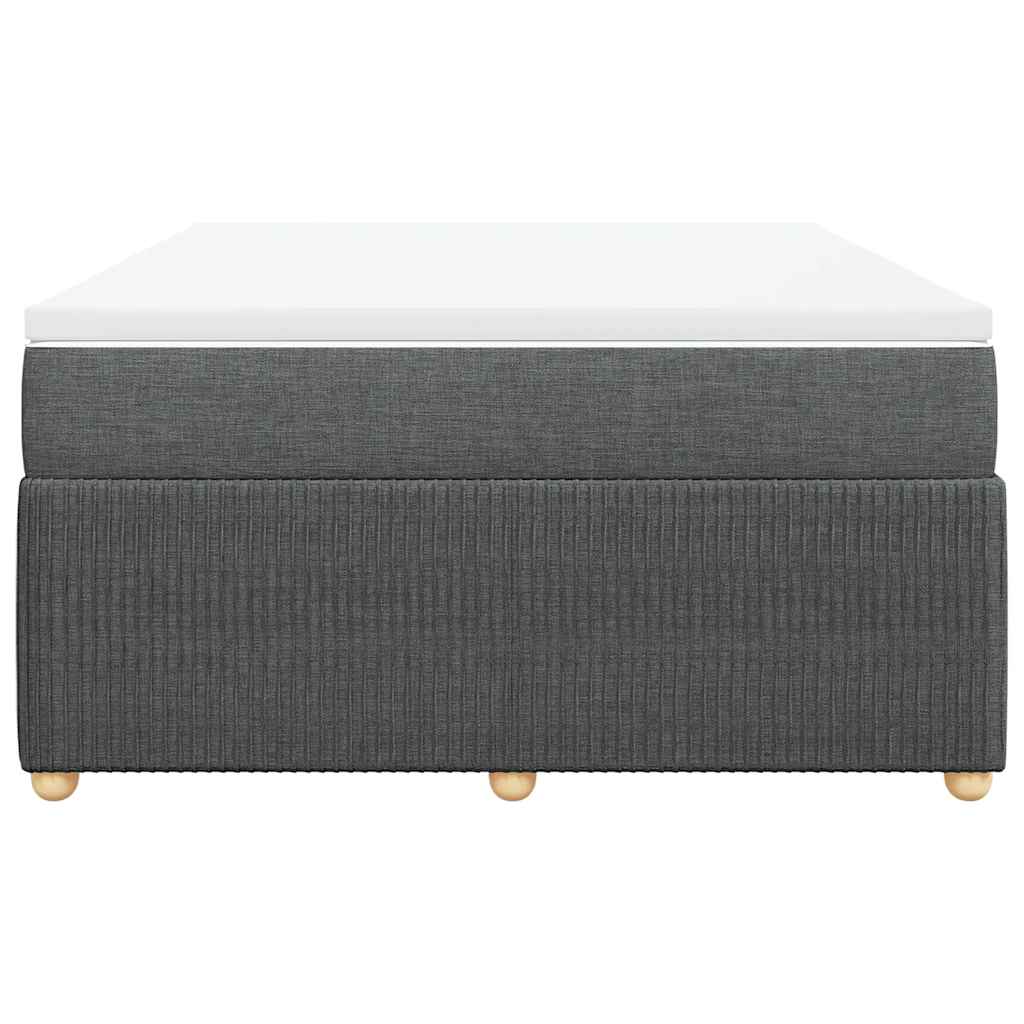 Sommier à lattes de lit avec matelas Gris foncé 140x200cm Tissu - XIOS