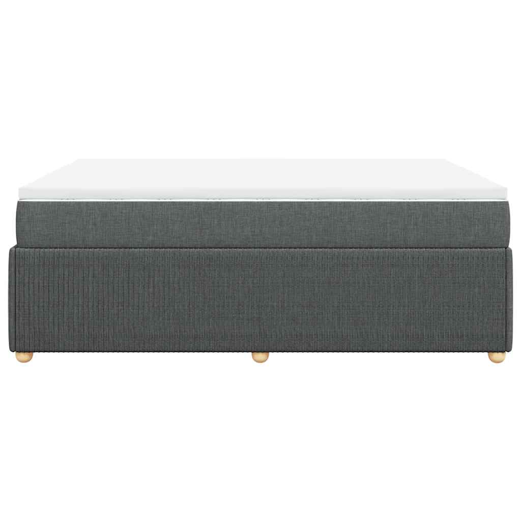 Sommier à lattes de lit avec matelas Gris foncé 140x200cm Tissu - XIOS