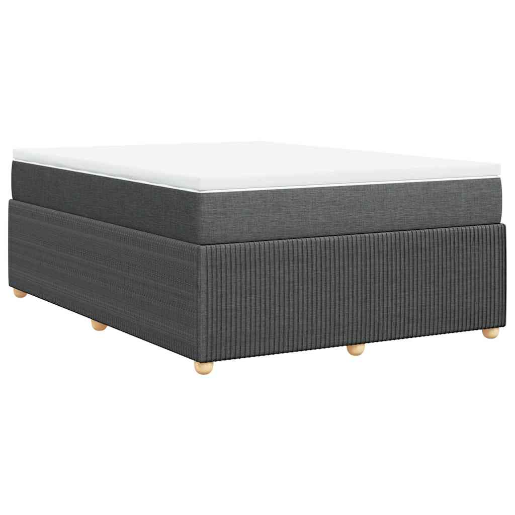 Sommier à lattes de lit avec matelas Gris foncé 140x200cm Tissu - XIOS