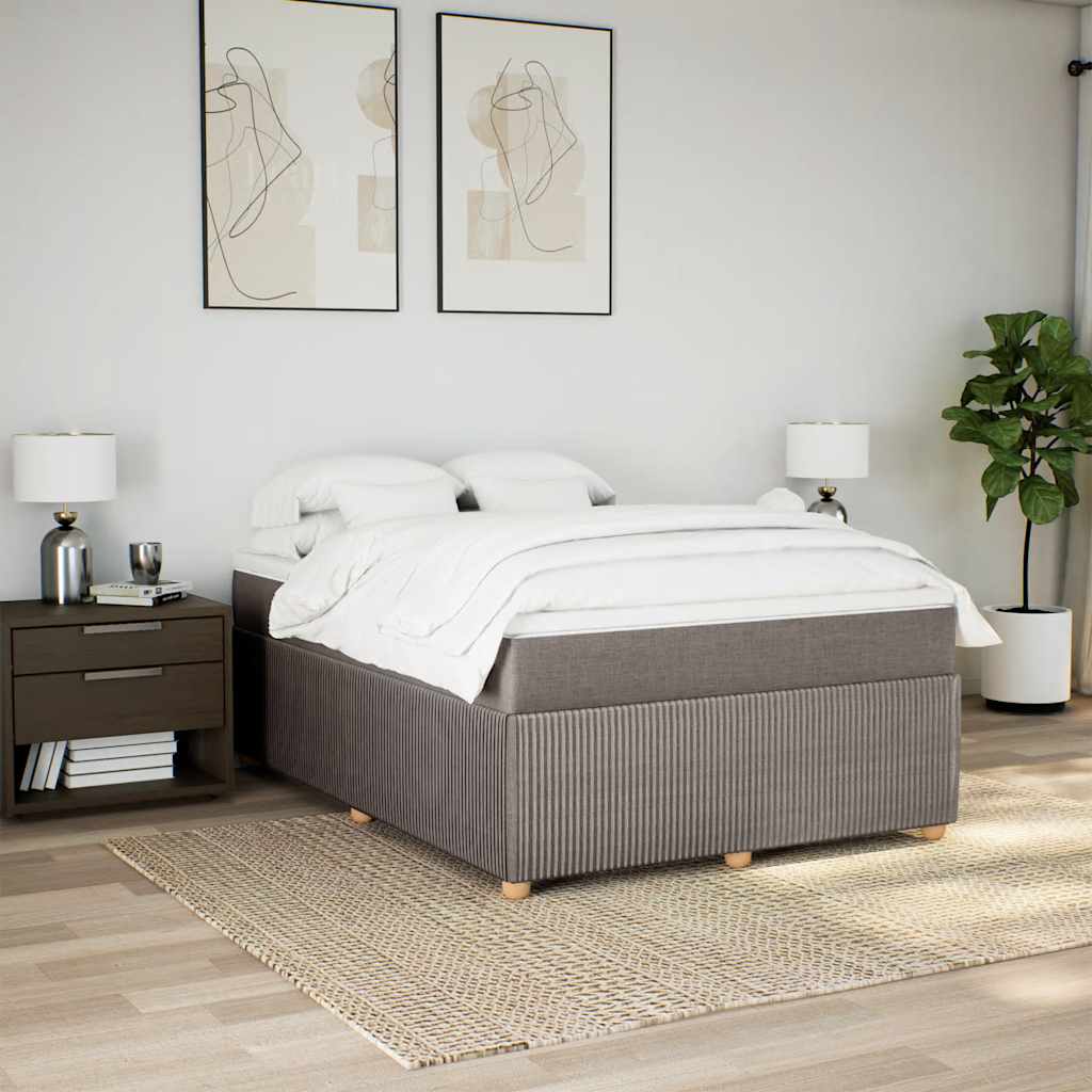 Sommier à lattes de lit avec matelas Taupe 140x200 cm Tissu - XIOS