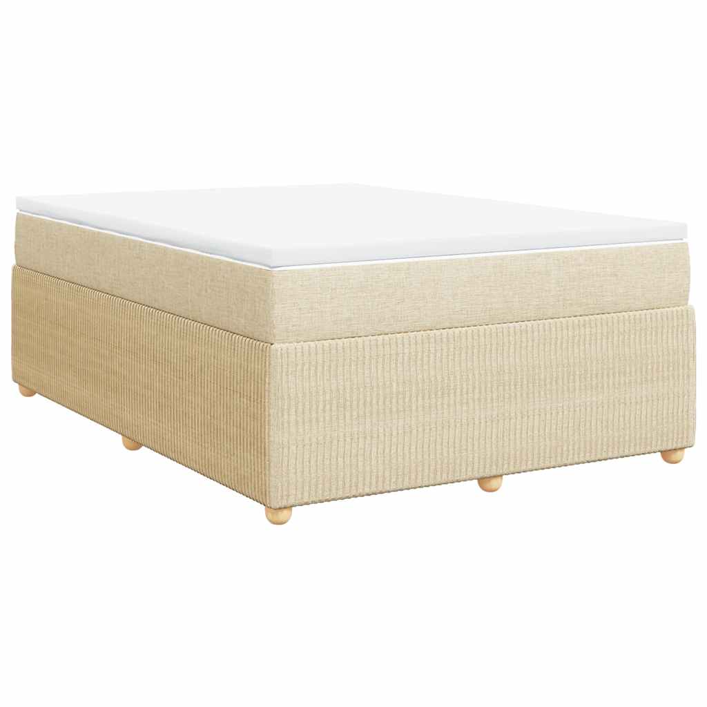 Sommier à lattes de lit avec matelas Crème 140x200 cm Tissu - XIOS