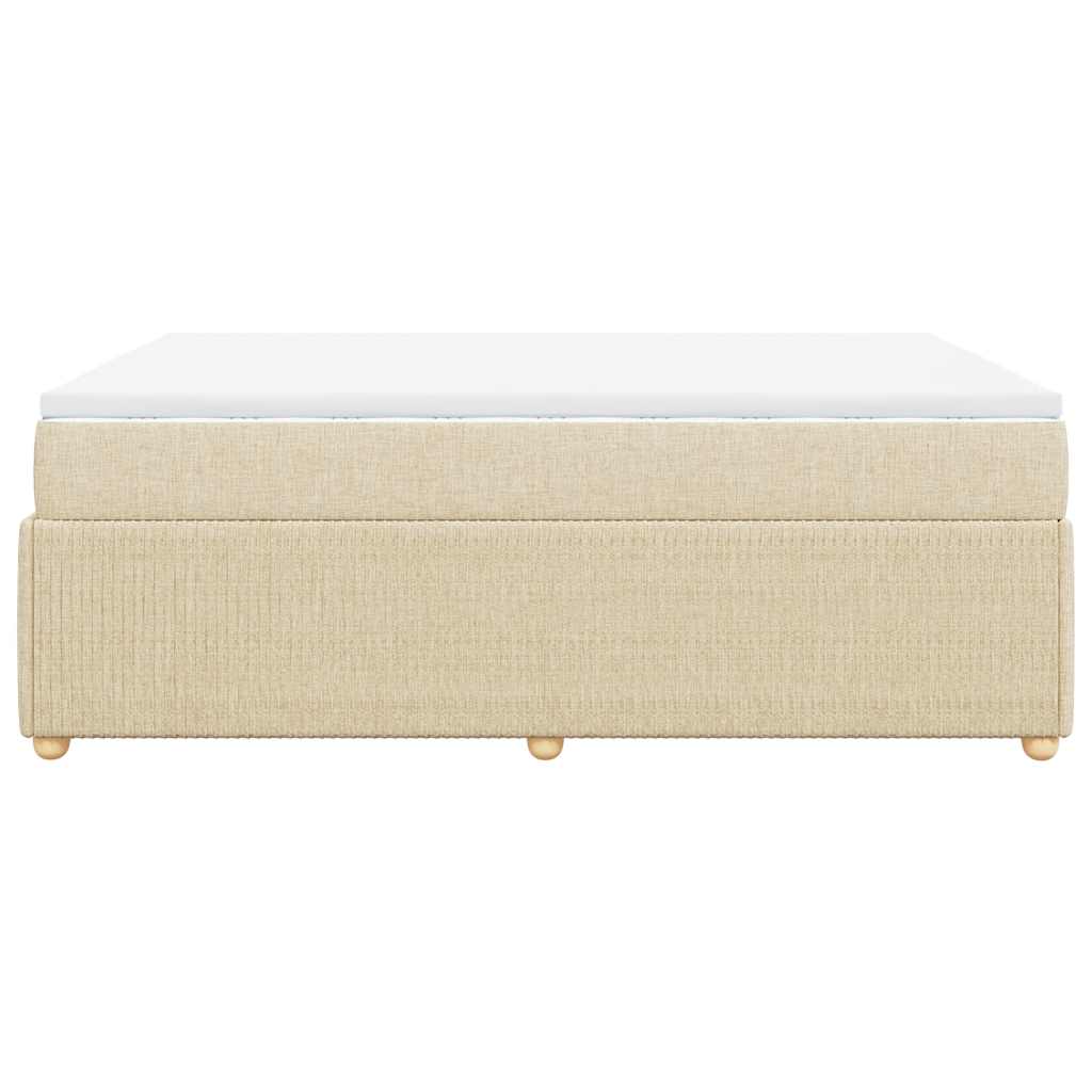 Sommier à lattes de lit avec matelas Crème 140x200 cm Tissu - XIOS