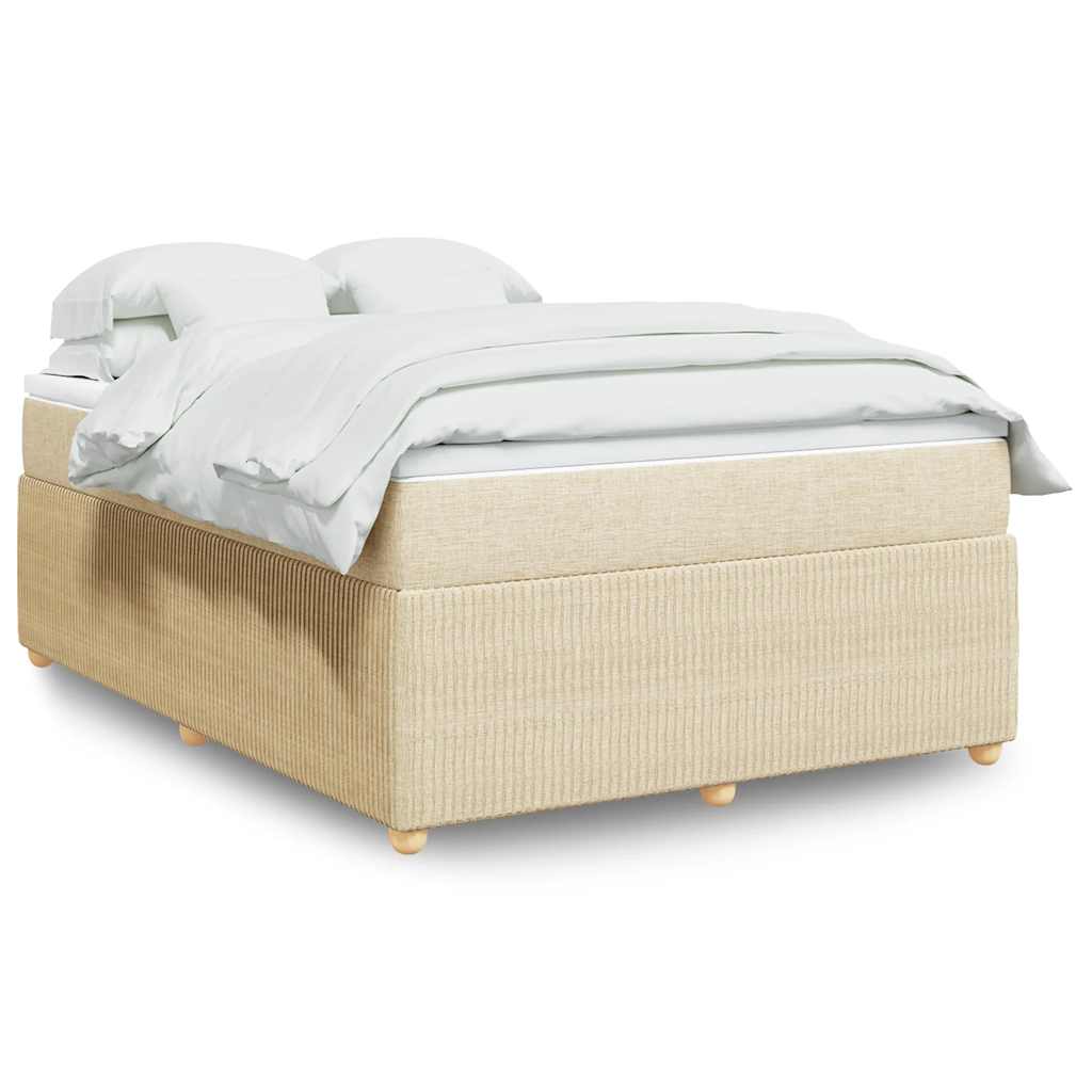 Sommier à lattes de lit avec matelas Crème 140x200 cm Tissu - XIOS