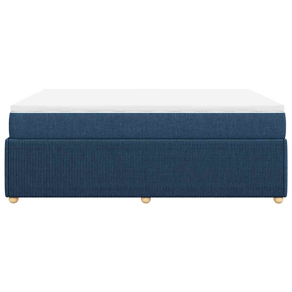 Sommier à lattes de lit avec matelas Bleu 140x200 cm Tissu - XIOS