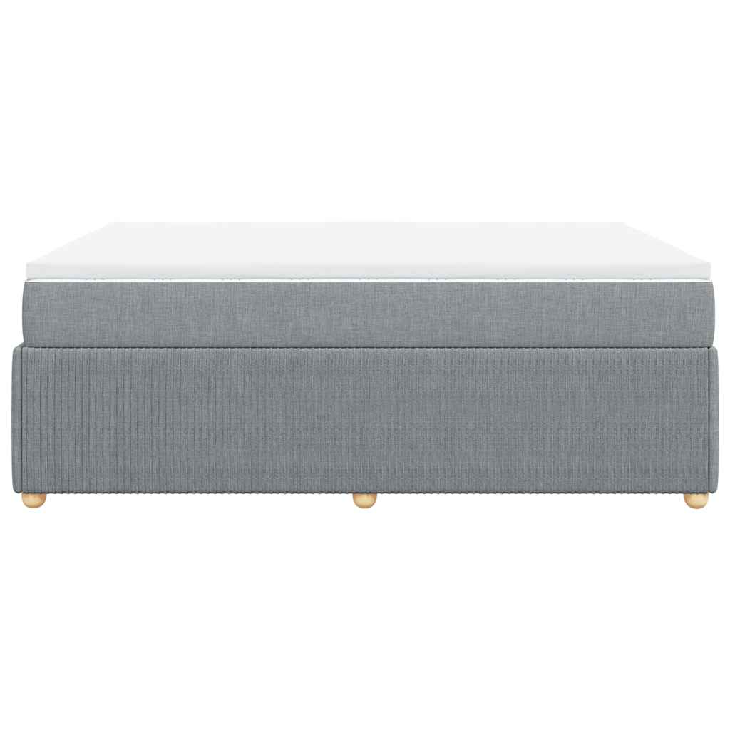Sommier à lattes de lit avec matelas Gris clair 160x200cm Tissu - XIOS