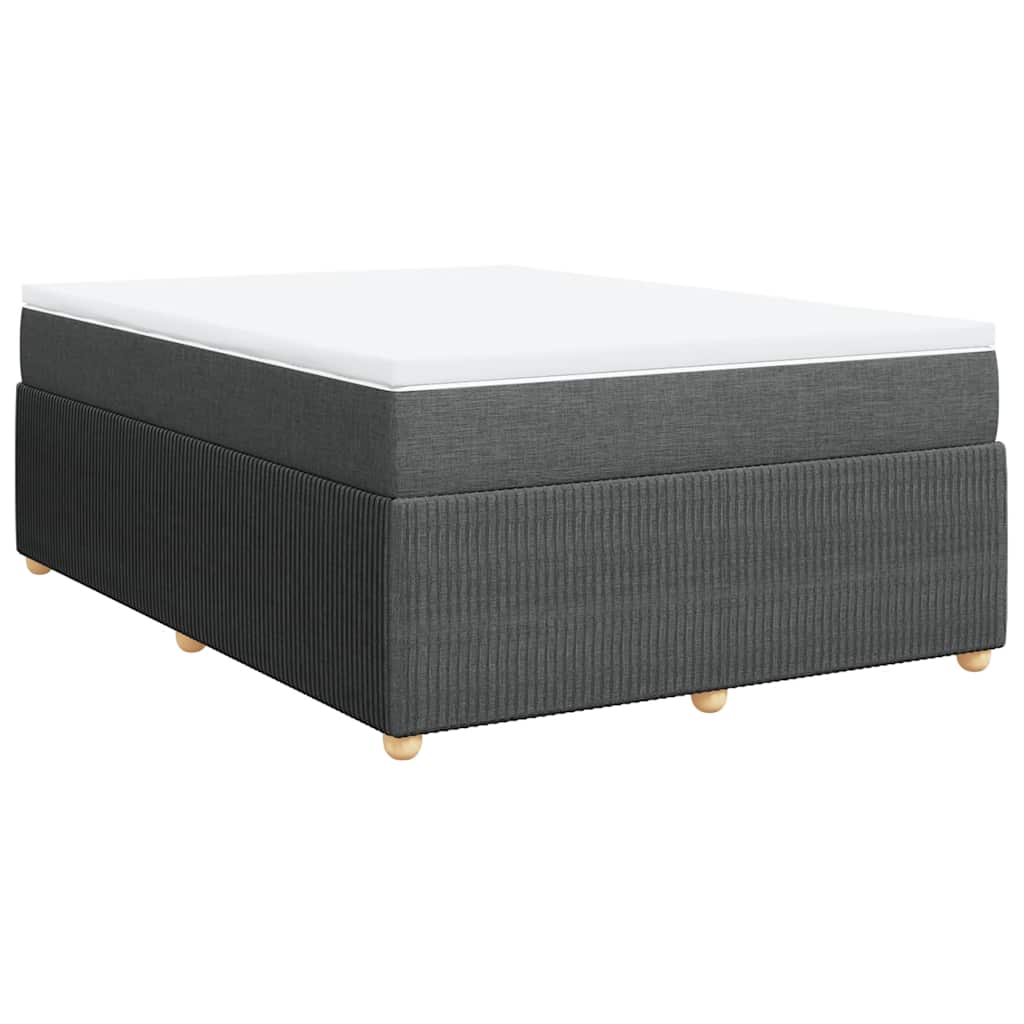 Sommier à lattes de lit avec matelas Gris foncé 160x200cm Tissu - XIOS