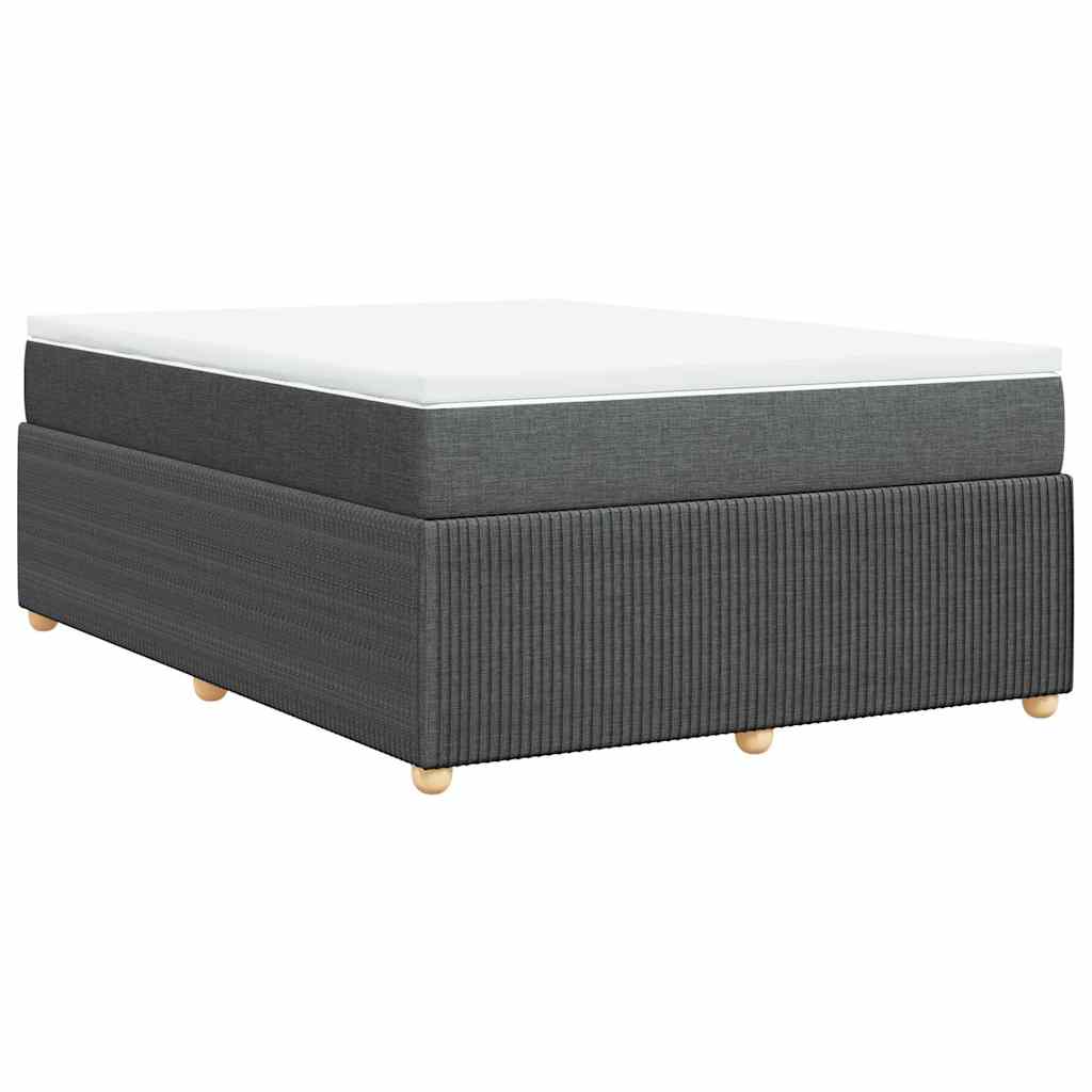 Sommier à lattes de lit avec matelas Gris foncé 160x200cm Tissu - XIOS