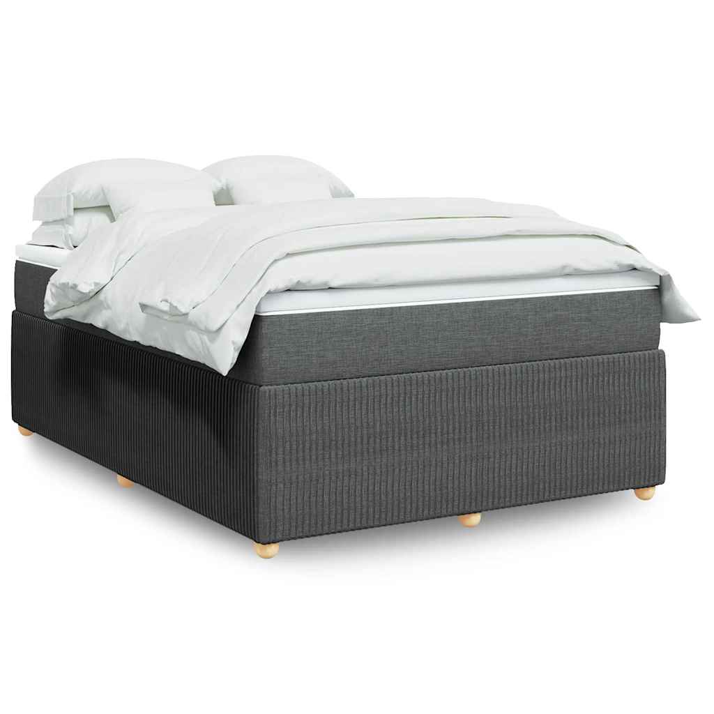 Sommier à lattes de lit avec matelas Gris foncé 160x200cm Tissu - XIOS