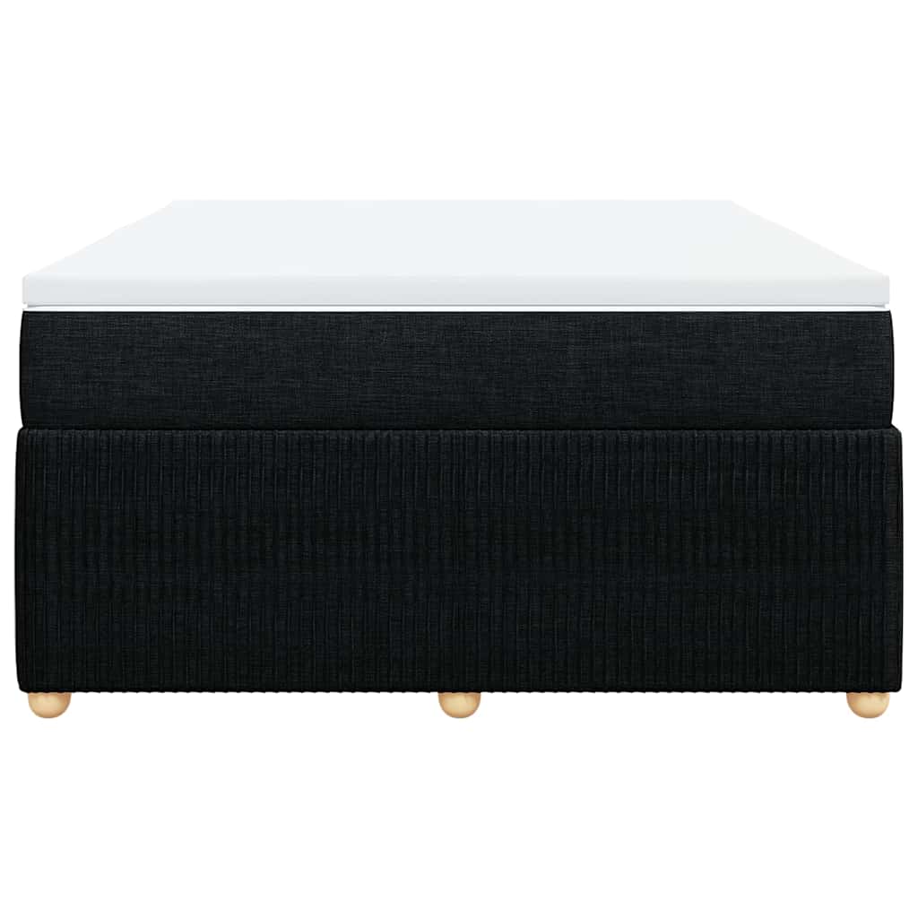 Sommier à lattes de lit avec matelas Noir 160x200 cm Tissu