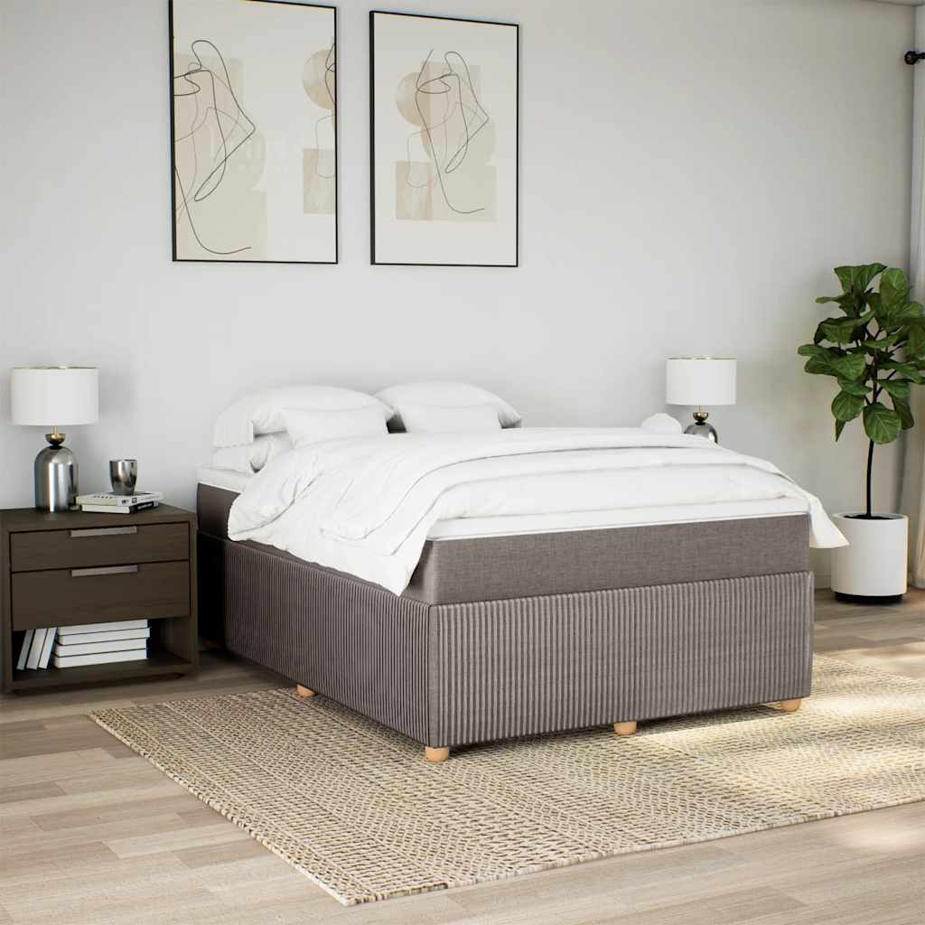 Sommier à lattes de lit avec matelas Taupe 160x200 cm Tissu - XIOS