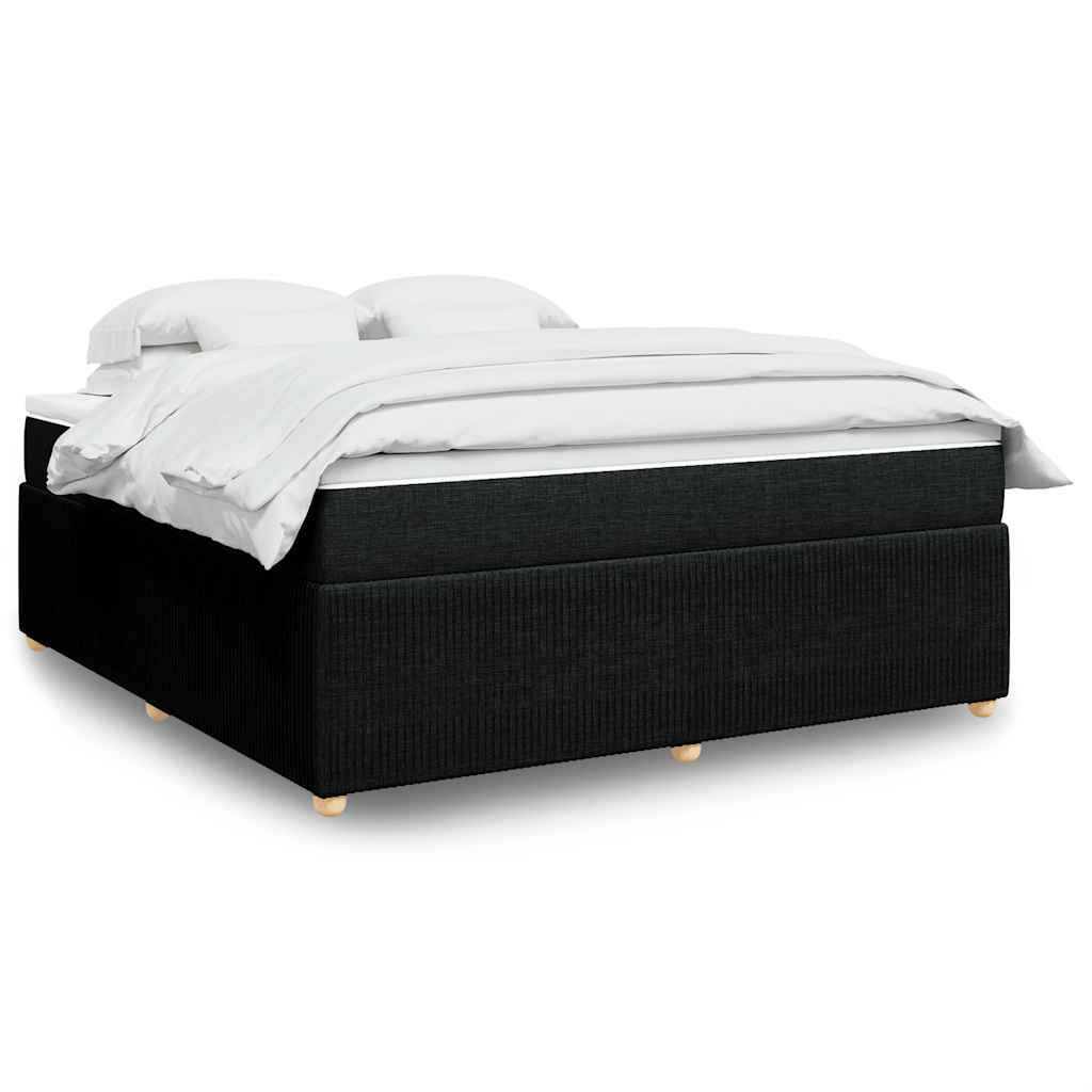 Sommier à lattes de lit avec matelas Noir 180x200 cm Tissu - XIOS