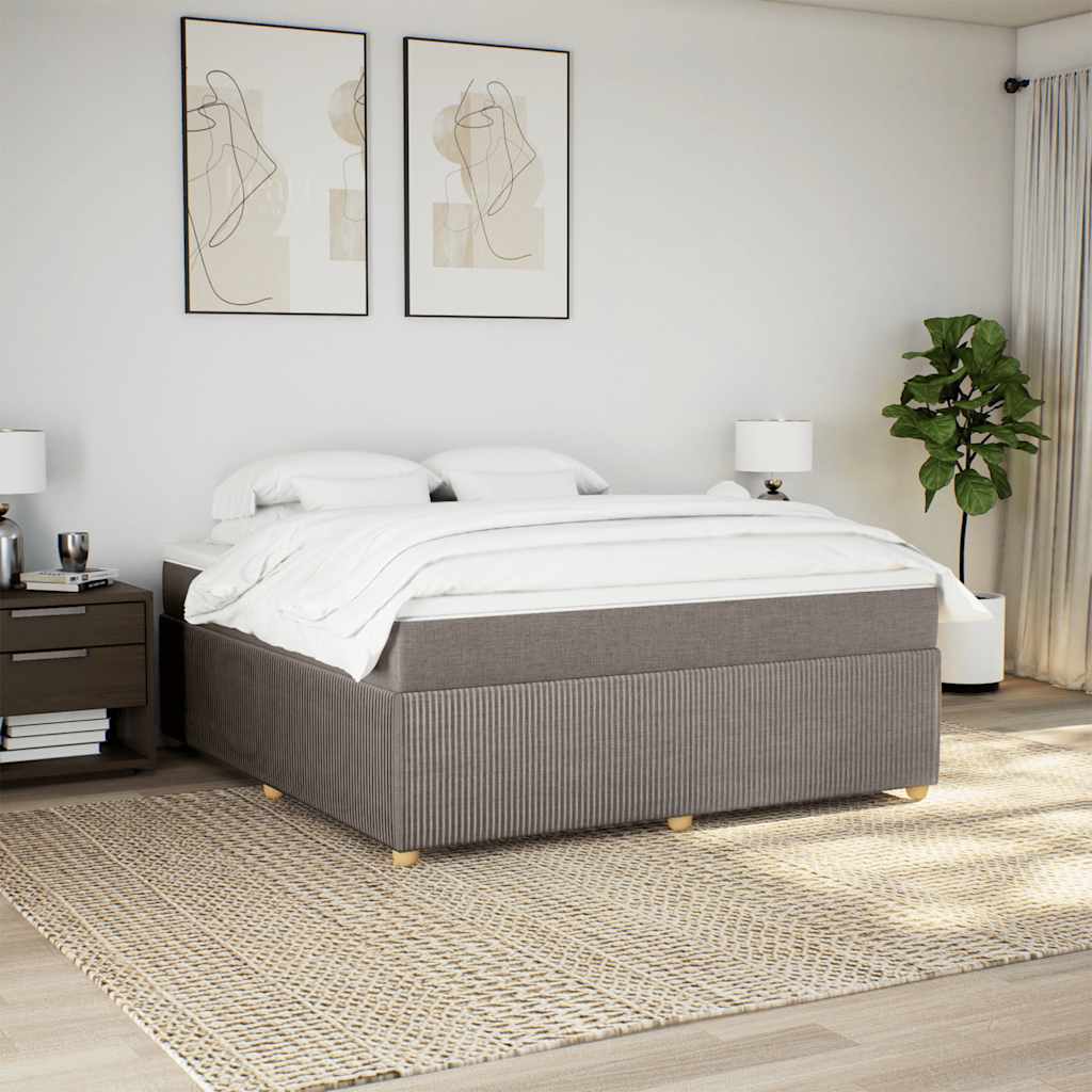 Sommier à lattes de lit avec matelas Taupe 180x200 cm Tissu