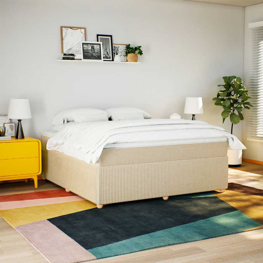 Sommier à lattes de lit avec matelas Crème 180x200 cm Tissu - XIOS