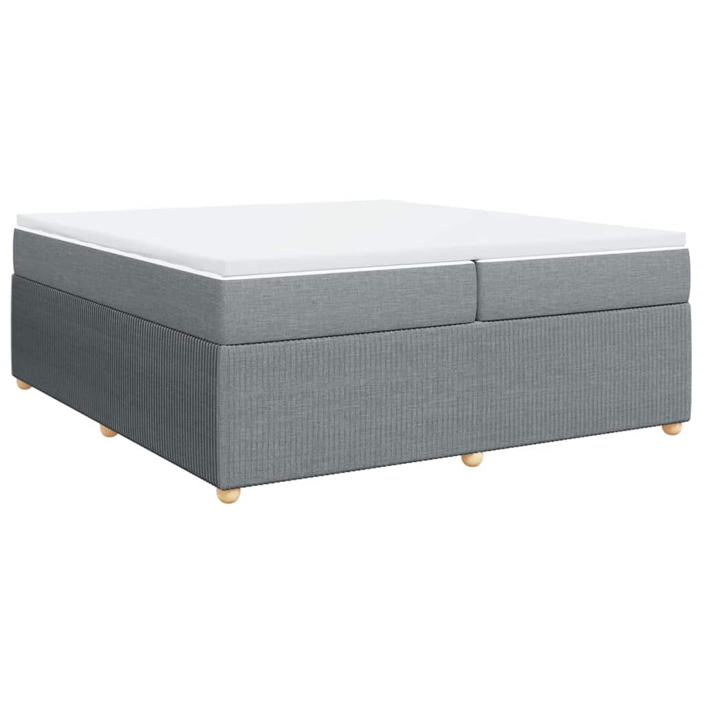 Sommier à lattes de lit avec matelas Gris clair 200x200cm Tissu - XIOS