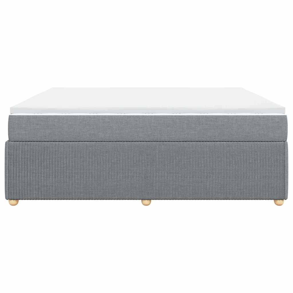 Sommier à lattes de lit avec matelas Gris clair 200x200cm Tissu - XIOS