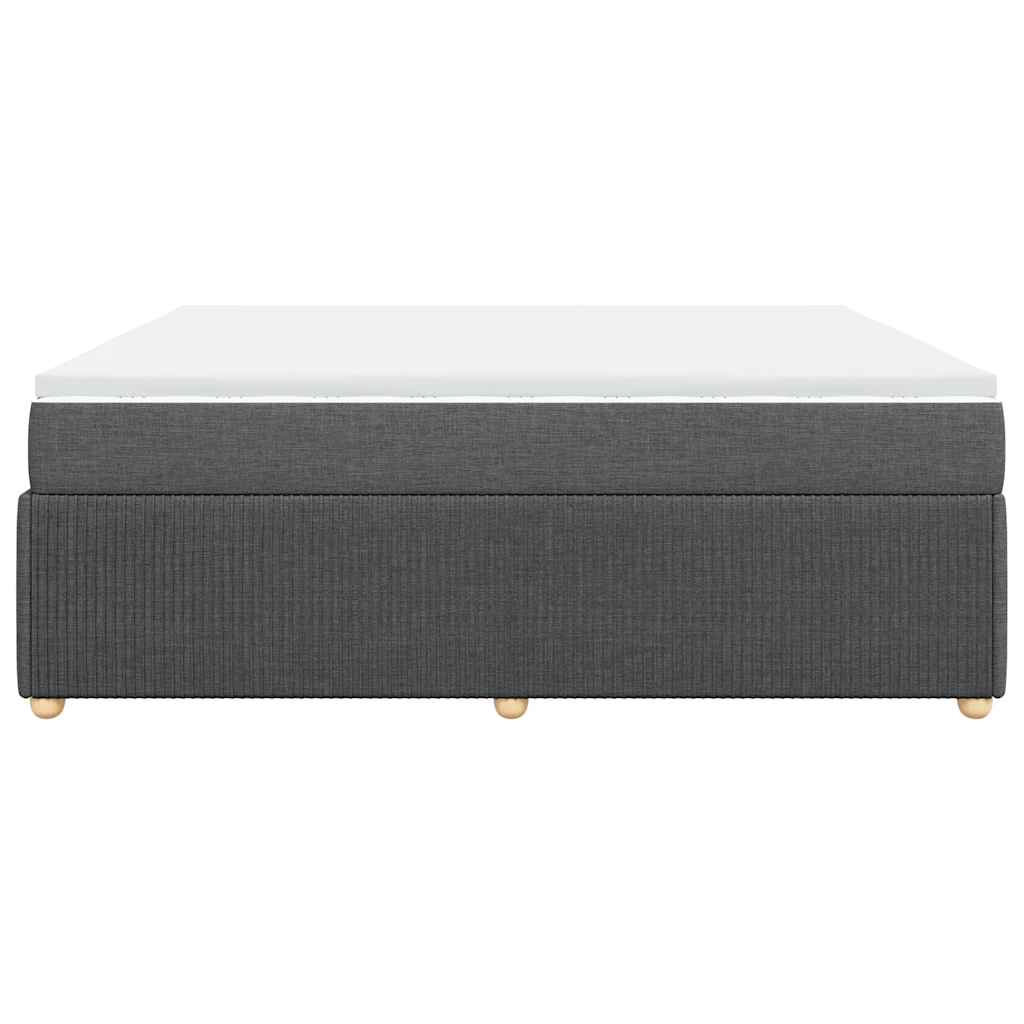 Sommier à lattes de lit avec matelas Gris foncé 200x200cm Tissu - XIOS