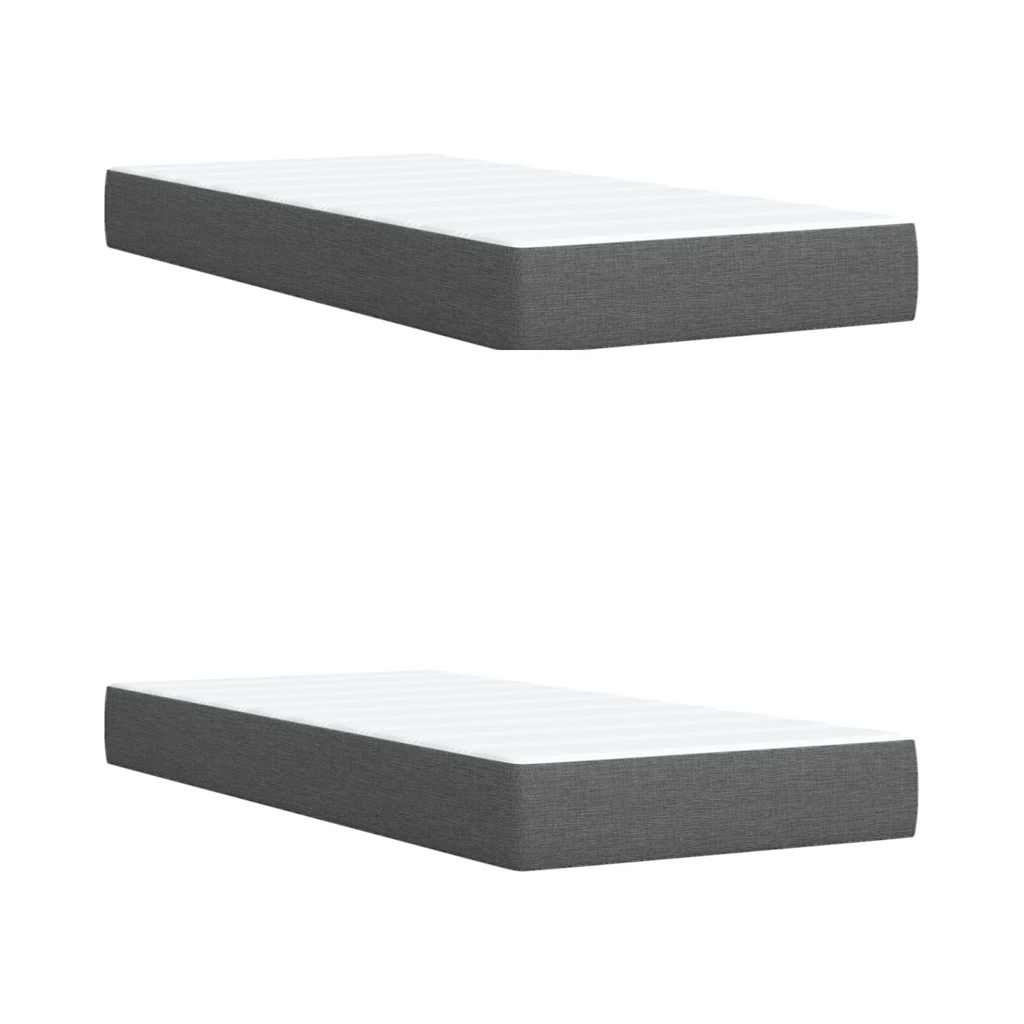 Sommier à lattes de lit avec matelas Gris foncé 200x200cm Tissu - XIOS
