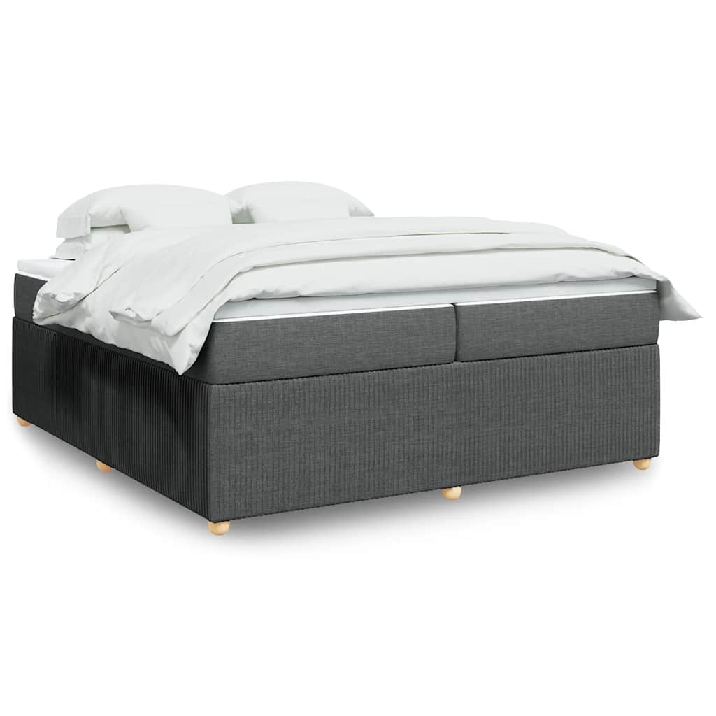 Sommier à lattes de lit avec matelas Gris foncé 200x200cm Tissu - XIOS