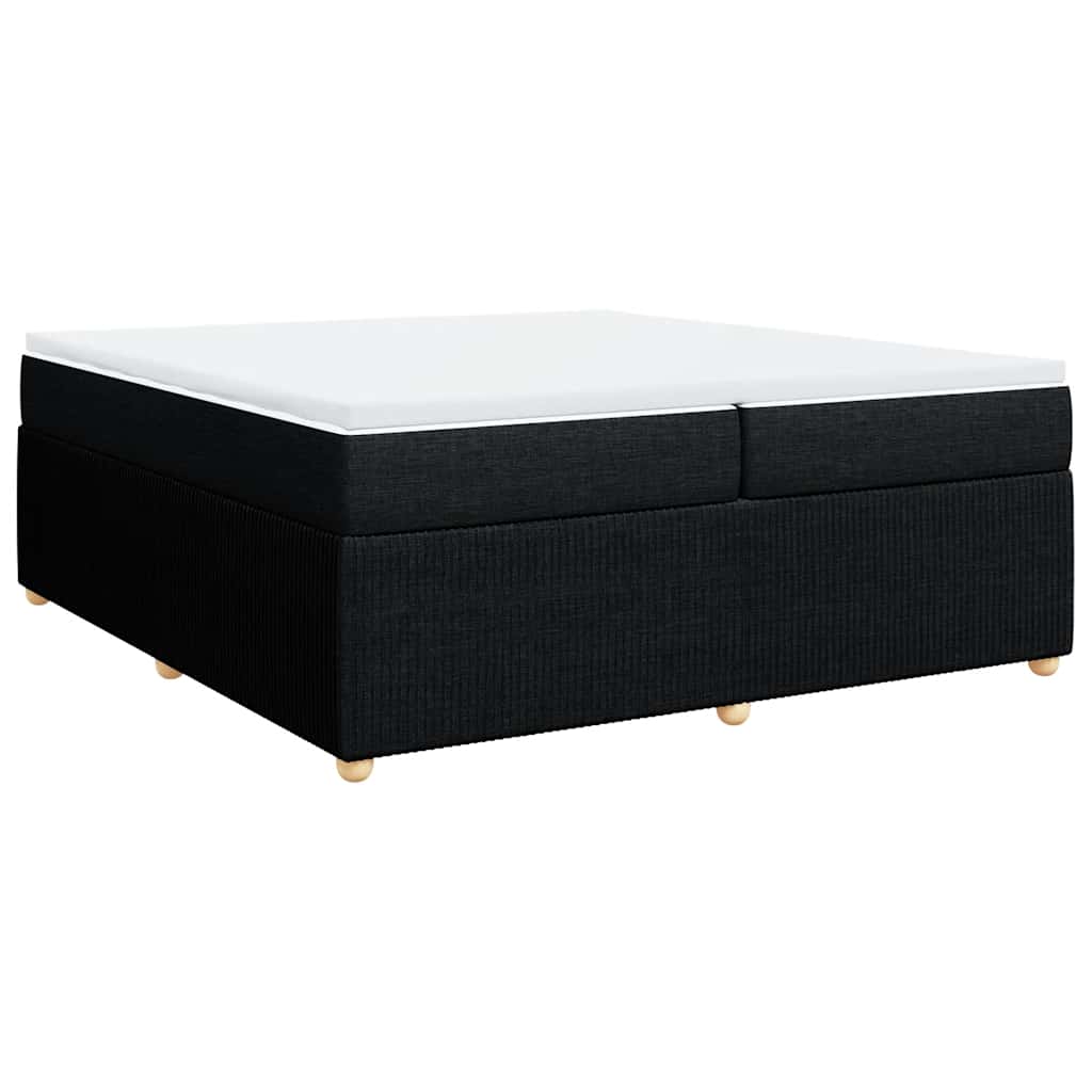 Sommier à lattes de lit avec matelas Noir 200x200 cm Tissu - XIOS