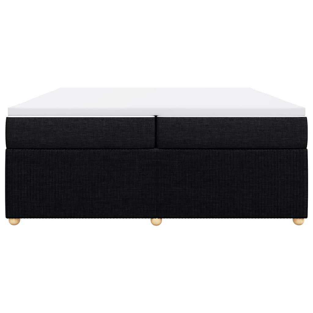 Sommier à lattes de lit avec matelas Noir 200x200 cm Tissu