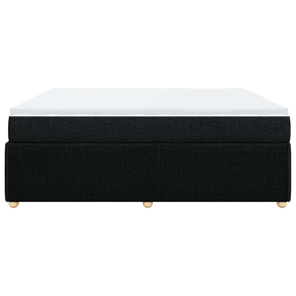 Sommier à lattes de lit avec matelas Noir 200x200 cm Tissu
