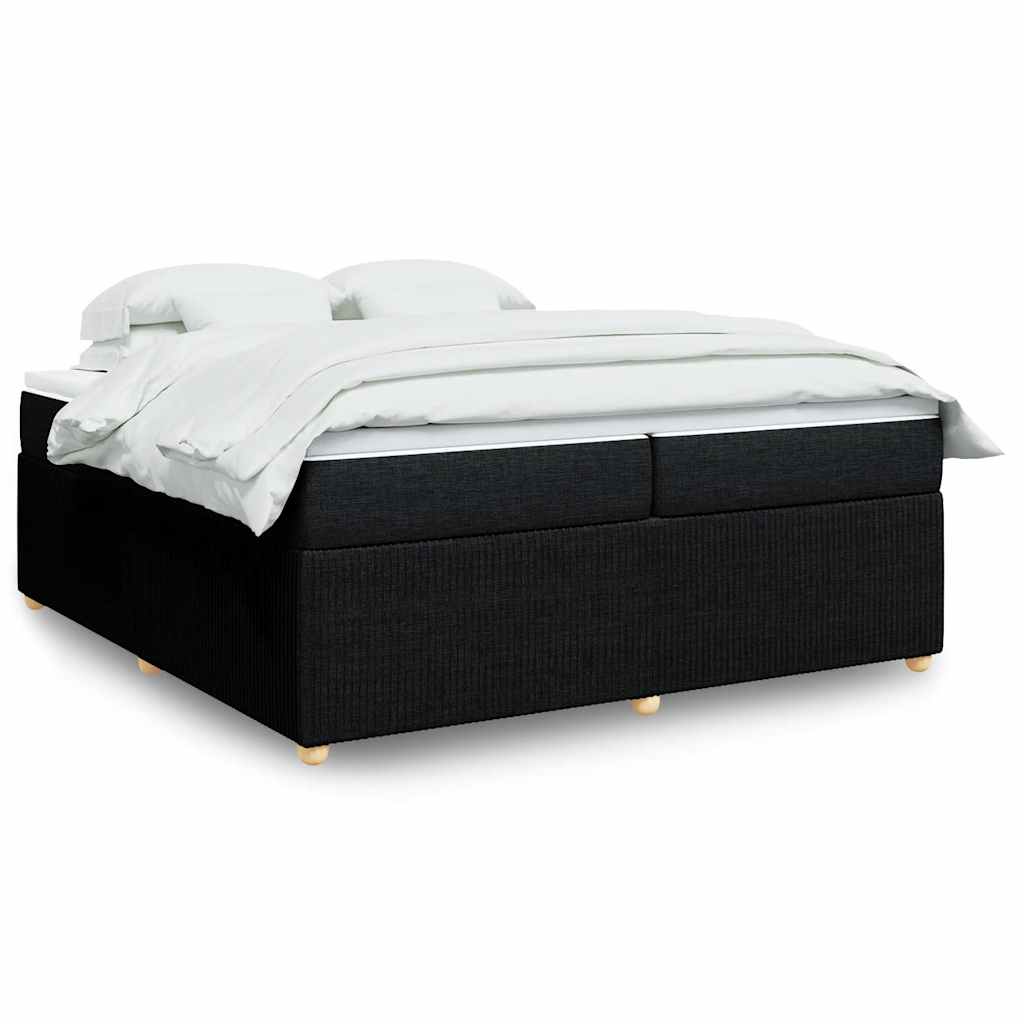 Sommier à lattes de lit avec matelas Noir 200x200 cm Tissu - XIOS
