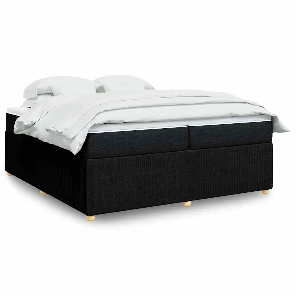 Sommier à lattes de lit avec matelas Noir 200x200 cm Tissu - XIOS
