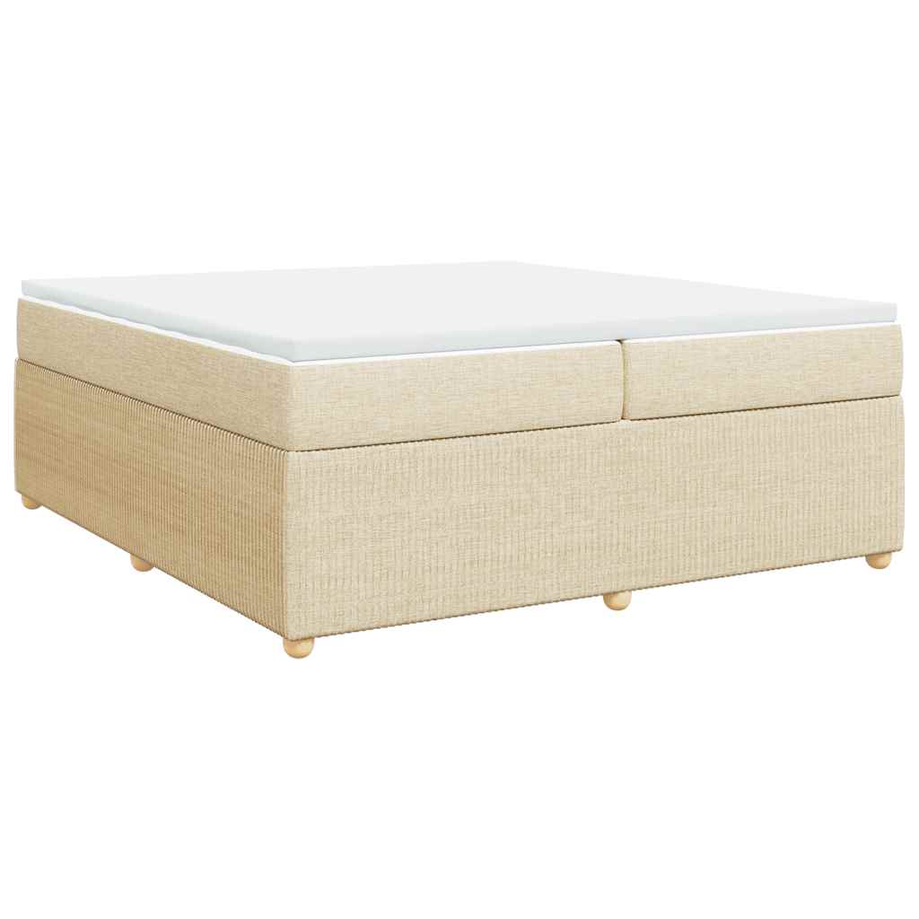 Sommier à lattes de lit avec matelas Crème 200x200 cm Tissu - XIOS