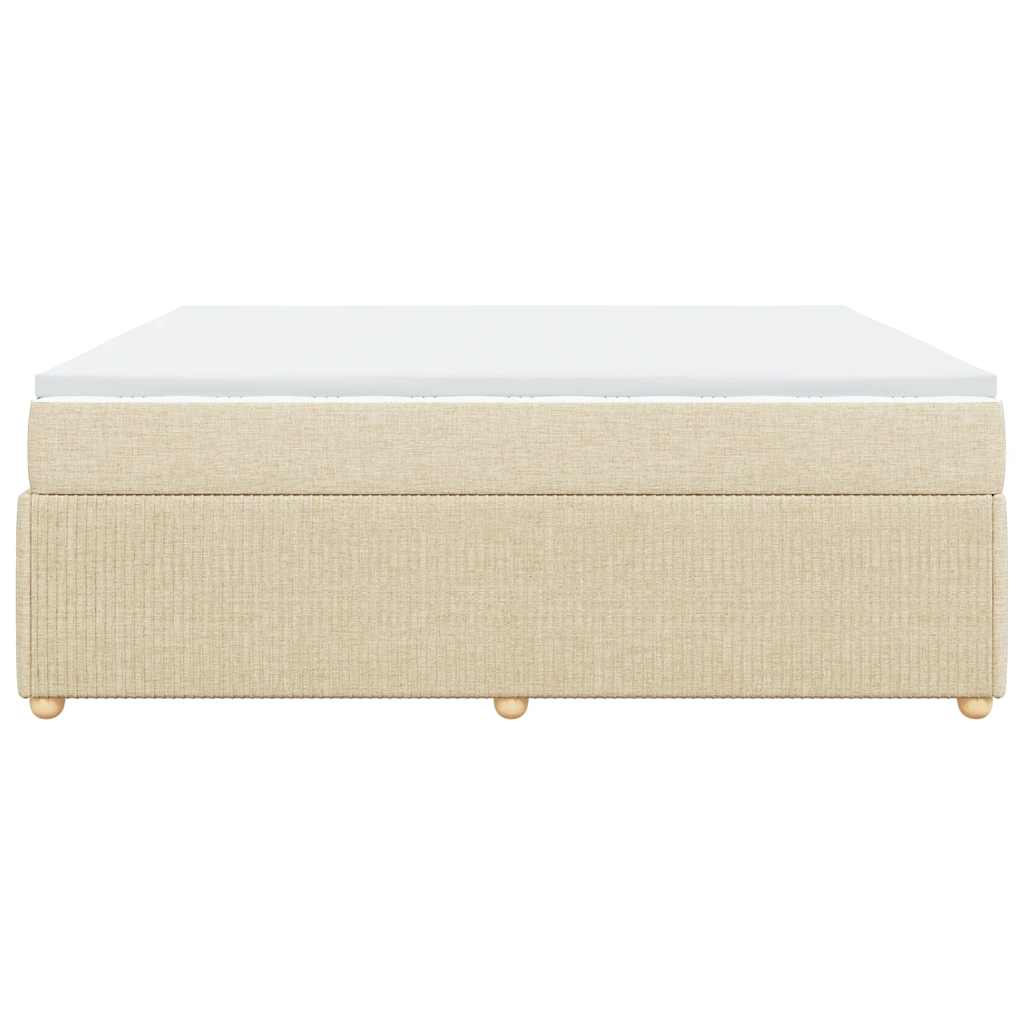 Sommier à lattes de lit avec matelas Crème 200x200 cm Tissu - XIOS