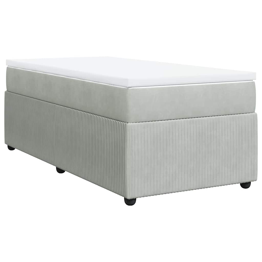 Sommier à lattes de lit et matelas Gris clair 80x200 cm Velours - XIOS