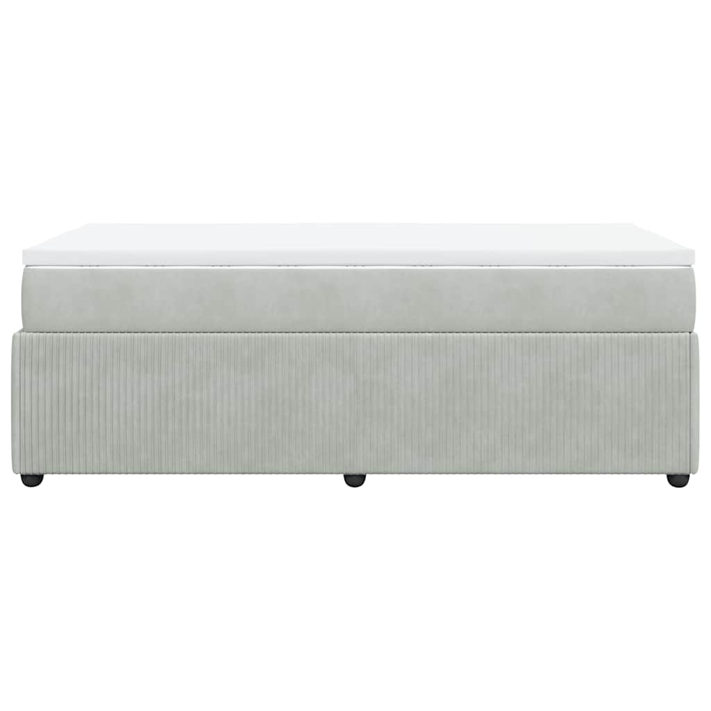 Sommier à lattes de lit et matelas Gris clair 80x200 cm Velours - XIOS